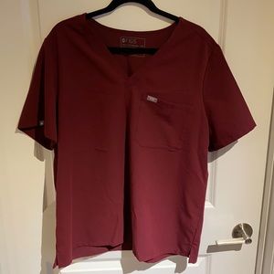 Figs - Catarina one pocket scrub top in burgundy 2XL